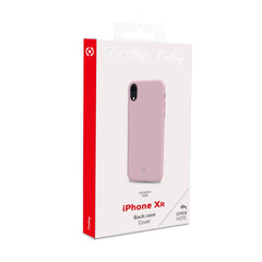 FEELING - Cover morbida in silicone liquido con finitura soft touch e bordi anti scivolo colore rosa compatibile con Apple iPhone Xr