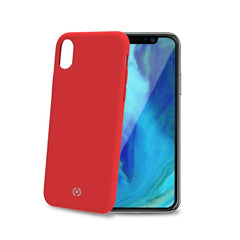FEELING - Cover morbida in silicone liquido con finitura soft touch e bordi anti scivolo colore rosso compatibile con Apple iPhone Xr