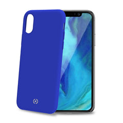FEELING - Cover morbida in silicone liquido con finitura soft touch e bordi anti scivolo colore blu compatibile con Apple iPhone Xs Max