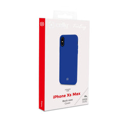 FEELING - Cover morbida in silicone liquido con finitura soft touch e bordi anti scivolo colore blu compatibile con Apple iPhone Xs Max