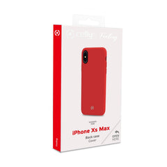 FEELING - Cover morbida in silicone liquido con finitura soft touch e bordi anti scivolo colore rosso compatibile con Apple iPhone Xs Max
