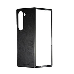 FOLDING - Cover in TPU composta da scocca anteriore e posteriore, effetto pelle sintetica colore nero compatibile Samsung Galaxy Fold 6/ Galaxy Z Fold 6 Enterprise Edition