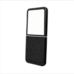 FOLDING - Cover in TPU composta da scocca anteriore e posteriore, effetto pelle sintetica colore nero compatibile Samsung Galaxy Z Flip 7/ Z Flip 7 Enterprise Edition