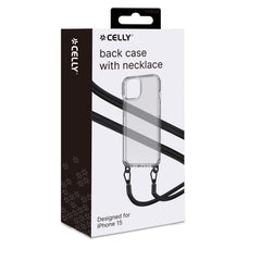 FREEDOM CASE - Cover trasparente in TPU incluso nella confezione laccio collo colore nero per Apple iPhone 15 [FREEDOM]