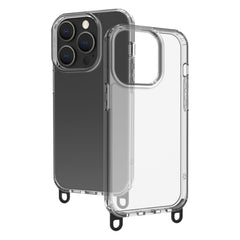 FREEDOM CASE - Cover trasparente in TPU incluso nella confezione laccio collo colore nero per Apple iPhone 15 Pro Max [FREEDOM]