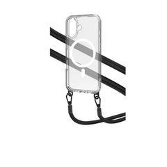 FREEDOMMAG - Cover trasparente compatibile con la tecnologia Magsafe, laccio da collo incluso con ganci in metallo removibili compatibile con Apple iPhone 16