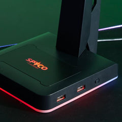 SPYCO - STAND PER CUFFIE GAMING RGB CON 2 PORTE USB