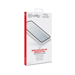 FULLGLASS - Vetro 9H con bordo colorato nero compatibile con Oppo A57s/ A57 4G/ A77 5G