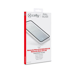 FULLGLASS - Vetro 9H con bordo colorato nero compatibile con Motorola MOTO G53 5G/ G73 5G/ G13 4G/ G23 4G