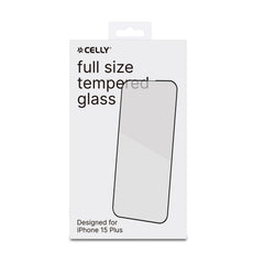 FULLGLASS - Vetro 9H con bordo colorato nero compatibile con Apple iPhone 15 Plus