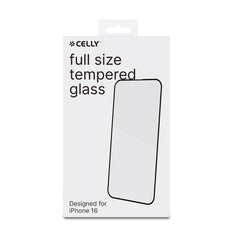 FULLGLASS - Vetro 9H con bordo colorato nero compatibile con Apple iPhone 16 [IPHONE 16 CASES]