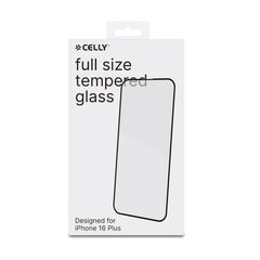 FULLGLASS - Vetro 9H con bordo colorato nero compatibile con Apple iPhone 16 Plus [IPHONE 16 CASES]