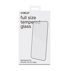 FULLGLASS - Vetro 9H con bordo colorato nero compatibile con Apple iPhone 16 Pro Max [IPHONE 16 CASES]