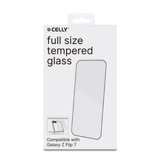 FULLGLASS - Vetro 9H con bordo colorato nero compatibile con Samsung Galaxy Z Flip 8/ Z Flip 7/ Z Flip 7 Enterprise Edition