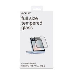 FULLGLASS - Vetro 9H con bordo colorato nero compatibile con Samsung Galaxy Z Flip 7 FE/ Z Flip 6/ Z Flip 6 EE