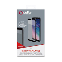 FULLGLASS - Vetro 9H con bordo colorato nero compatibile con Samsung Galaxy A6+ 2018