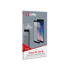 FULLGLASS - Vetro 9H con bordo colorato nero compatibile con Samsung Galaxy A6+ 2018