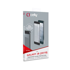 FULLGLASS - Vetro 9H con bordo colorato nero compatibile con Samsung Galaxy J6 2018