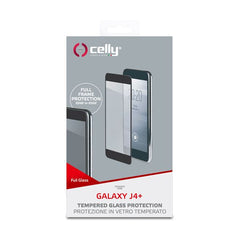 FULLGLASS - Vetro 9H con bordo colorato nero compatibile con Samsung Galaxy J4+