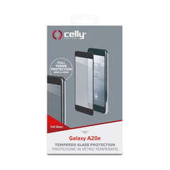 FULLGLASS - Vetro 9H con bordo colorato nero compatibile con Samsung Galaxy A20e