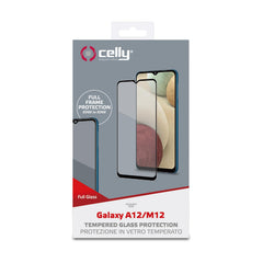 FULLGLASS - Vetro 9H con bordo colorato nero compatibile con Samsung Galaxy A12/ M12/ A22 5G/ A04S
