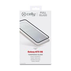 FULLGLASS - Vetro 9H con bordo colorato nero compatibile con Samsung Galaxy A73 5G/ Galaxy M54 5G
