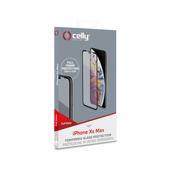 FULLGLASS - Vetro 9H con bordo colorato nero compatibile con Apple iPhone Xs Max