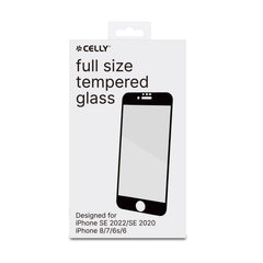 FULLGLASS - Vetro 9H con bordo colorato nero compatibile con Apple iPhone SE 2022/ iPhone SE 2020 / iPhone 8 / iPhone 7