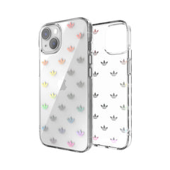 ADIDAS ORIGINALS - Cover trasparente in TPU morbido con logo trifoglio colore oro compatibile con Apple iPhone 14