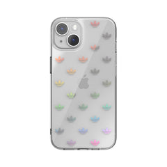 ADIDAS ORIGINALS - Cover trasparente in TPU morbido con logo trifoglio colore oro compatibile con Apple iPhone 14