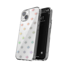 ADIDAS ORIGINALS - Cover trasparente in TPU morbido con logo trifoglio colore oro compatibile con Apple iPhone 14