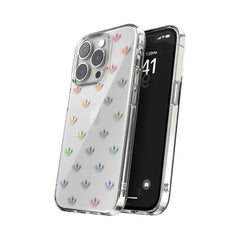 ADIDAS ORIGINALS - Cover trasparente in TPU morbido con logo trifoglio colore oro compatibile con Apple iPhone 14 Pro