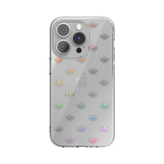 ADIDAS ORIGINALS - Cover trasparente in TPU morbido con logo trifoglio colore oro compatibile con Apple iPhone 14 Pro