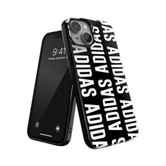 ADIDAS SPORT - Cover Graphics colore nero con scritta ADIDAS bianca TPU morbido con bordi rialzati compatibile con Apple iPhone 14