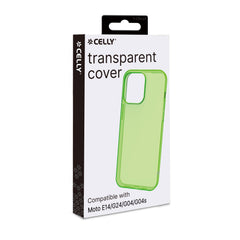 GELSKIN - Cover morbida trasparente verde in TPU compatibile con  Motorola E14/ G24/ G04/ G04s