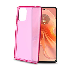 GELSKIN - Cover morbida trasparente rosa in TPU compatibile con Motorola E14/ G24/ G04/ G04s