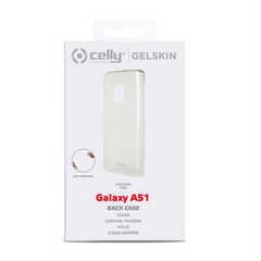 GELSKIN - Cover morbida trasparente nero in TPU compatibile con Samsung Galaxy A51 4G