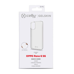GELSKIN - Cover morbida trasparente nero in TPU compatibile con Oppo Reno 6 5G