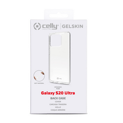 GELSKIN - Cover morbida trasparente nero in TPU compatibile con Samsung Galaxy S20 Ultra