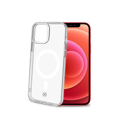 GELSKINMAG - Cover morbida trasparente in TPU, compatibile con la tecnologia Magsafe, anello magnetico color Bianco per Apple iPhone 13 Mini