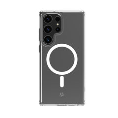 GELSKINMAG - Cover morbida trasparente in TPU compatibile con la tecnologia Magsafe, anello magnetico colore Bianco per Galaxy S23 Ultra 5G/ Galaxy S23 Ultra 5G Enterprise Edition