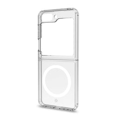 GELSKINMAG - Cover morbida trasparente in TPU, compatibile con la tecnologia Magsafe, anello magnetico color Bianco per Samsung Galaxy Z Flip 5