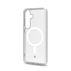 GELSKINMAG - Cover morbida trasparente in TPU compatibile con la tecnologia Magsafe, anello magnetico colore Bianco per Samsung Galaxy S24+ 5G