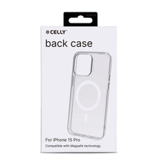 GELSKINMAG - Cover morbida trasparente in TPU, compatibile con la tecnologia Magsafe, anello magnetico color Bianco per Apple iPhone 15 Pro [IPHONE 15 CASES]