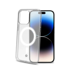 GELSKINMAG - Cover morbida trasparente in TPU, compatibile con la tecnologia Magsafe, anello magnetico color Bianco per Apple iPhone 15 Pro [IPHONE 15 CASES]