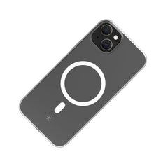 GELSKINMAG - Cover morbida trasparente in TPU, compatibile con la tecnologia Magsafe, anello magnetico color Bianco per Apple iPhone 15 Plus  [IPHONE 15 CASES]