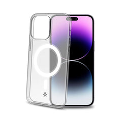 GELSKINMAG - Cover morbida trasparente in TPU, compatibile con la tecnologia Magsafe, anello magnetico color Bianco per Apple iPhone 15 Pro Max [IPHONE 15 CASES]