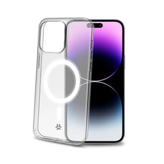 GELSKINMAG - Cover morbida trasparente in TPU, compatibile con la tecnologia Magsafe, anello magnetico color Bianco per Apple iPhone 15 Pro Max [IPHONE 15 CASES]