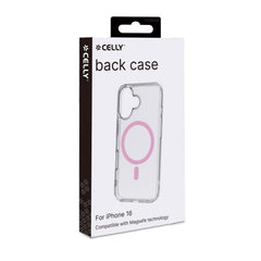 GELSKINMAG - Cover morbida trasparente in TPU, compatibile con la tecnologia Magsafe, anello magnetico color Rosa per Apple iPhone 16 [IPHONE 16 CASES]