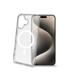 GELSKINMAG - Cover morbida trasparente in TPU, compatibile con la tecnologia Magsafe, anello magnetico color Bianco per Apple iPhone 16 [IPHONE 16 CASES]